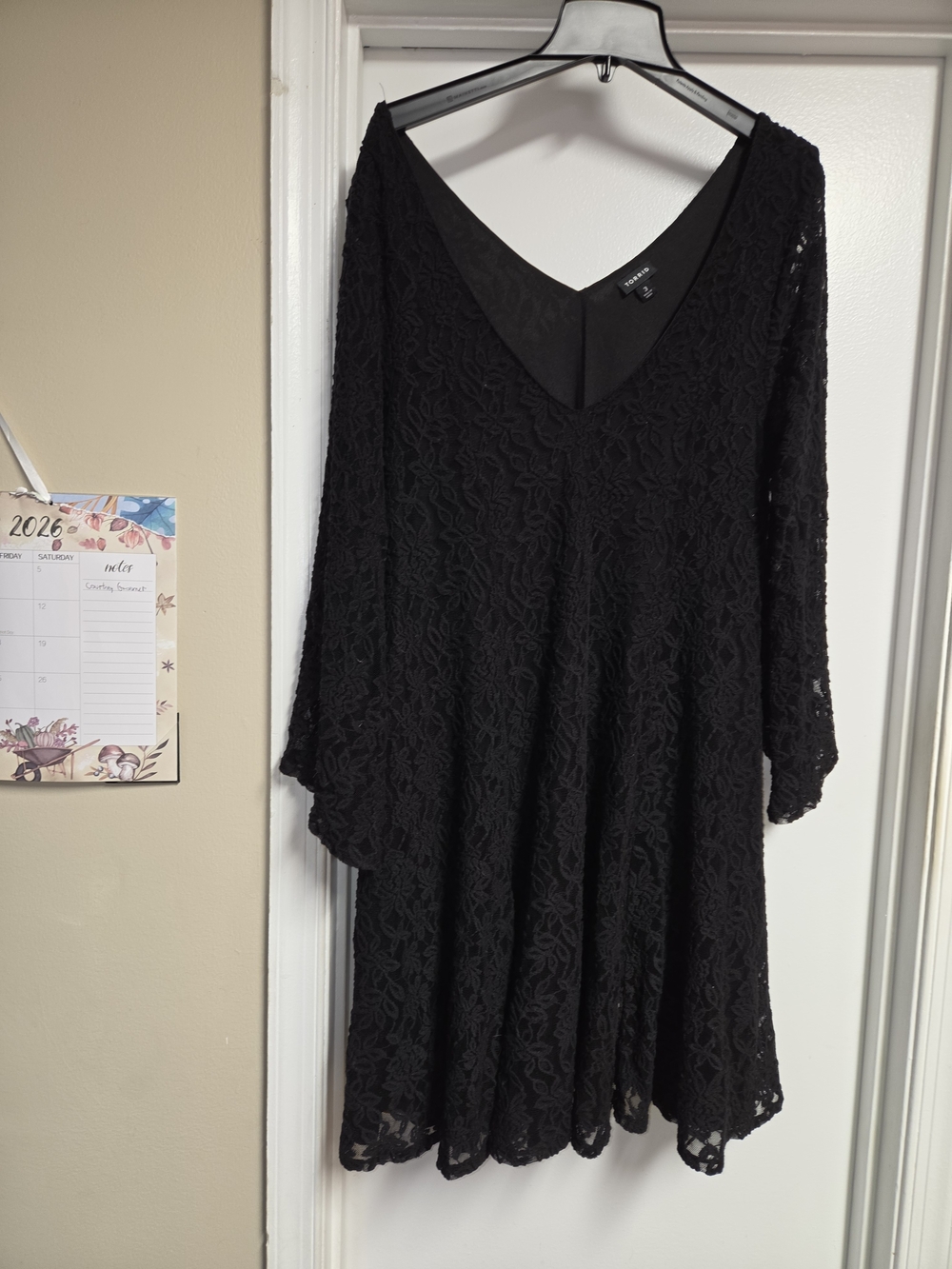 Torrid Black Lace V-Neck Women's Dress